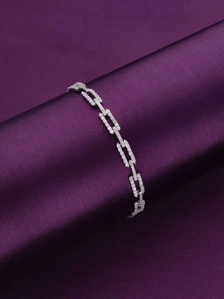 Sterling Silver Double Bar Link Adjustable Bracelet : BRSL91-S-NA