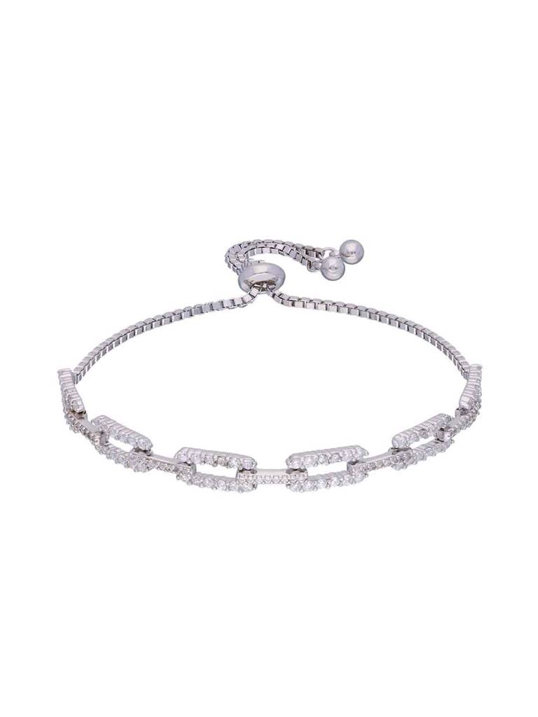 Sterling Silver Double Bar Link Adjustable Bracelet : BRSL91-S-NA