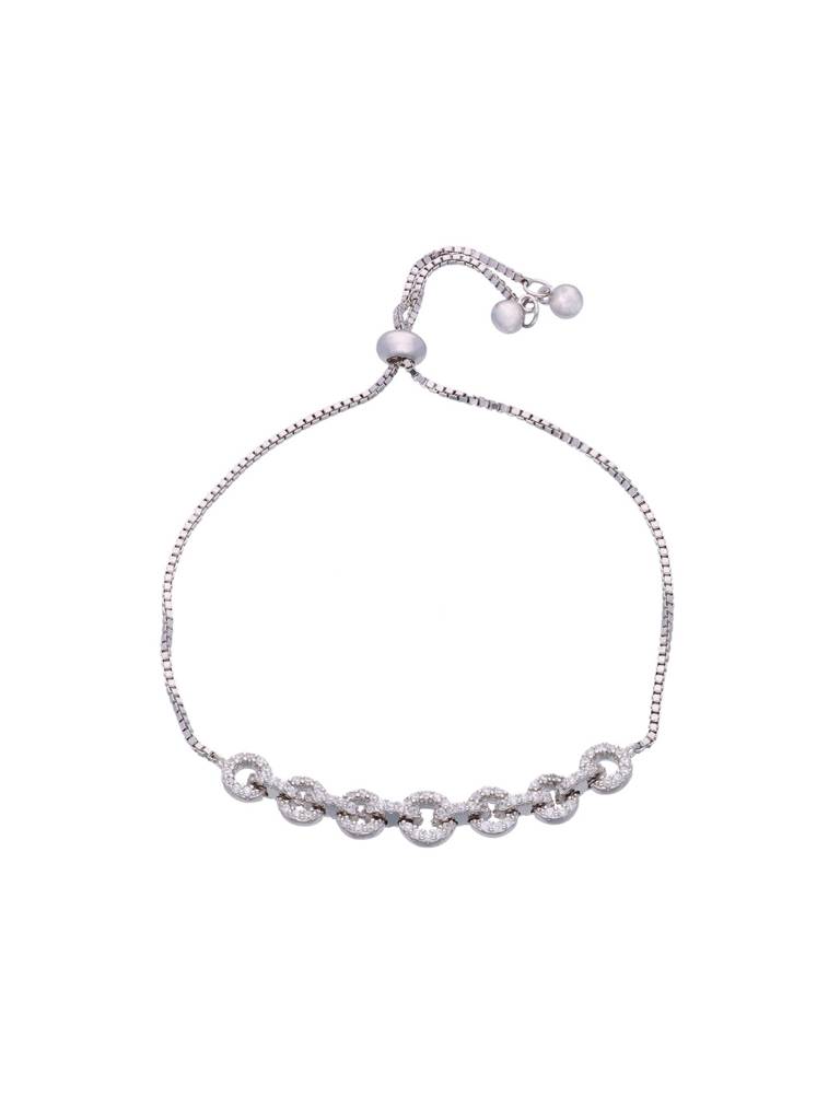 Sterling Silver Exquisite Circular Link Adjustable Bracelet : BRSL94-S-NA