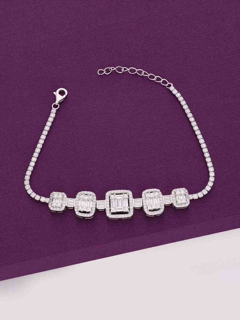 Square Cut Classic Tennis Bracelet : BRTN101-S-NA