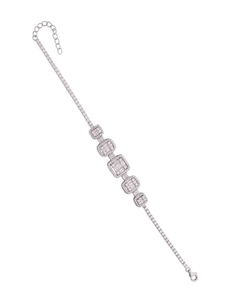 Square Cut Classic Tennis Bracelet : BRTN101-S-NA