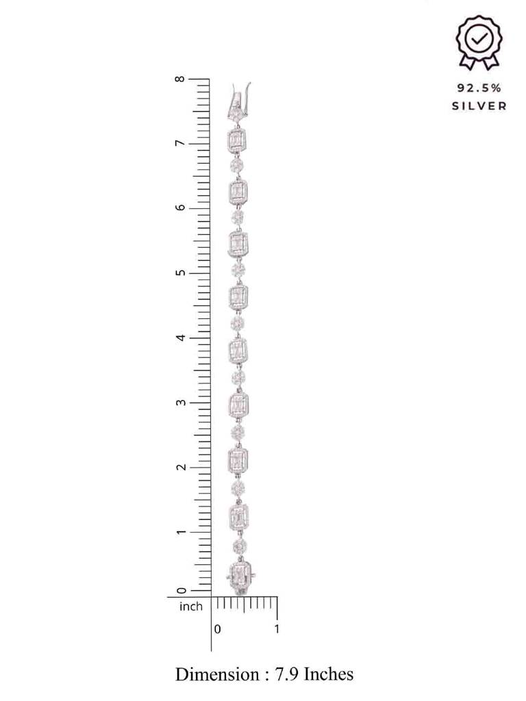 Blooming Diamante Boxes Tennis Bracelet : BRTN103-S-NA