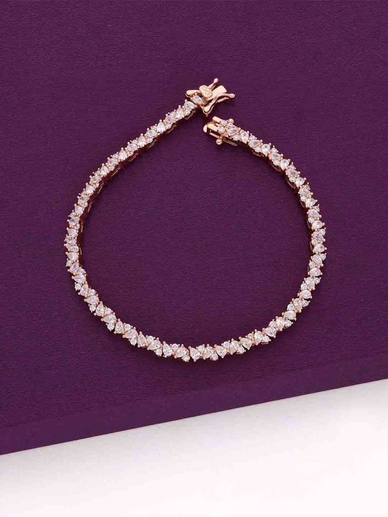 Allure Crystal Rectangle Baguettes Tennis Bracelet : BRTN115-RG-NA