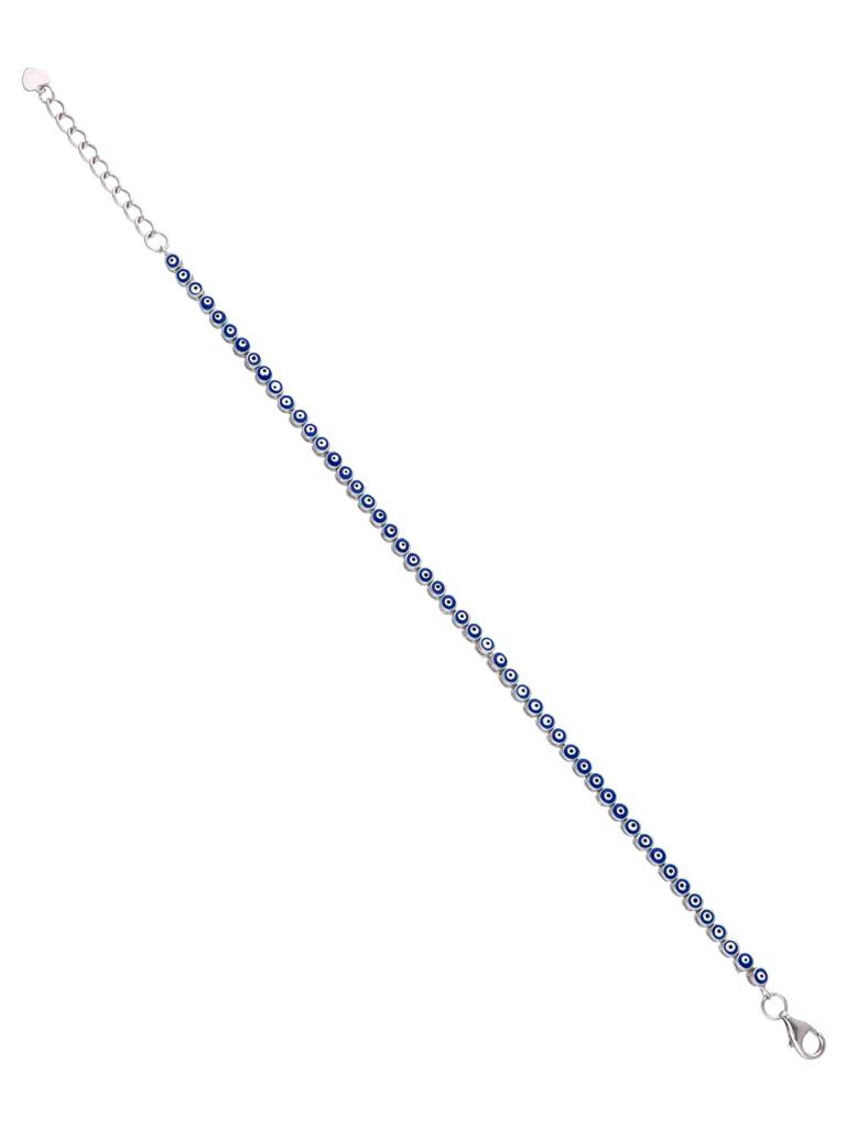 925 Silver Elegant Evil Eye Bracelet : BRTN129-S-NA
