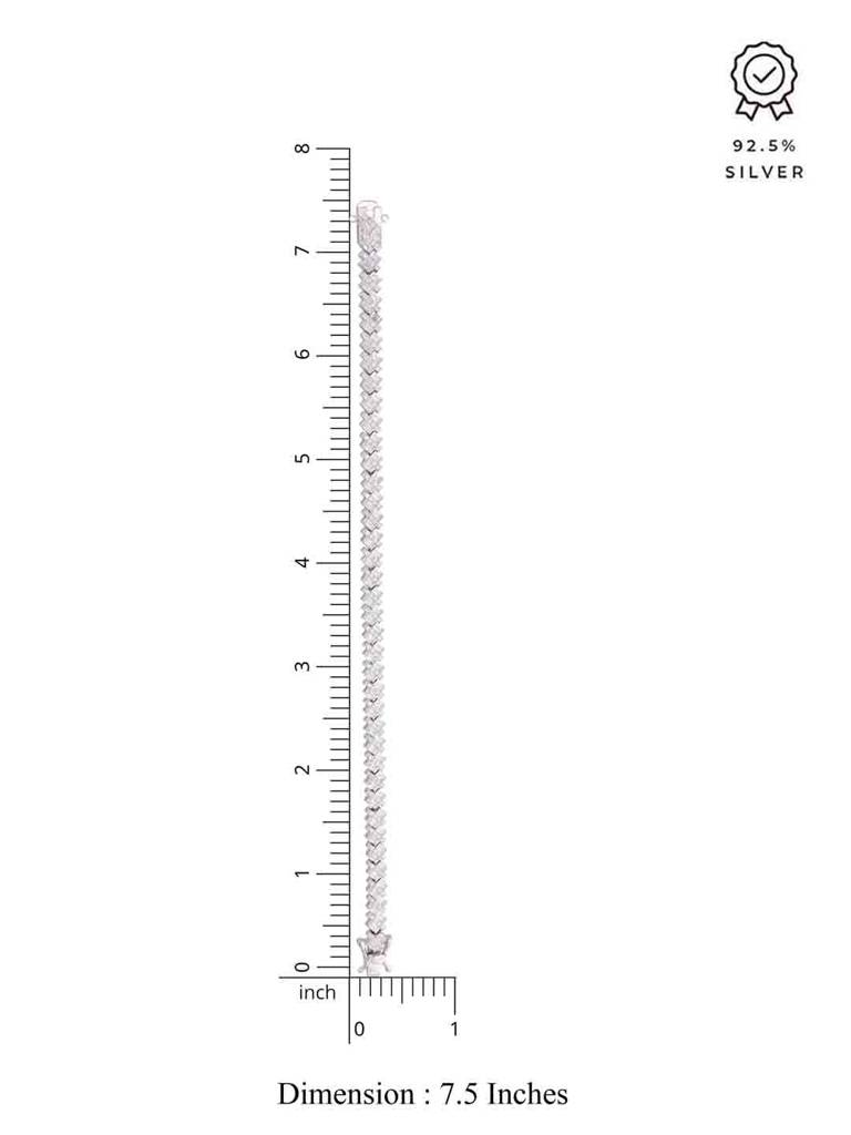 Charming Cuban Cut Zircon Silver Tennis Bracelet : BRTN35-S-NA