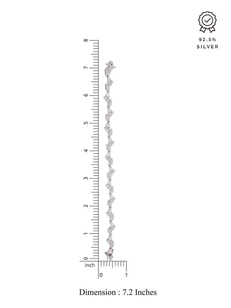 Trendy Leaf Silver Tennis Bracelet : BRTN57-S-NA