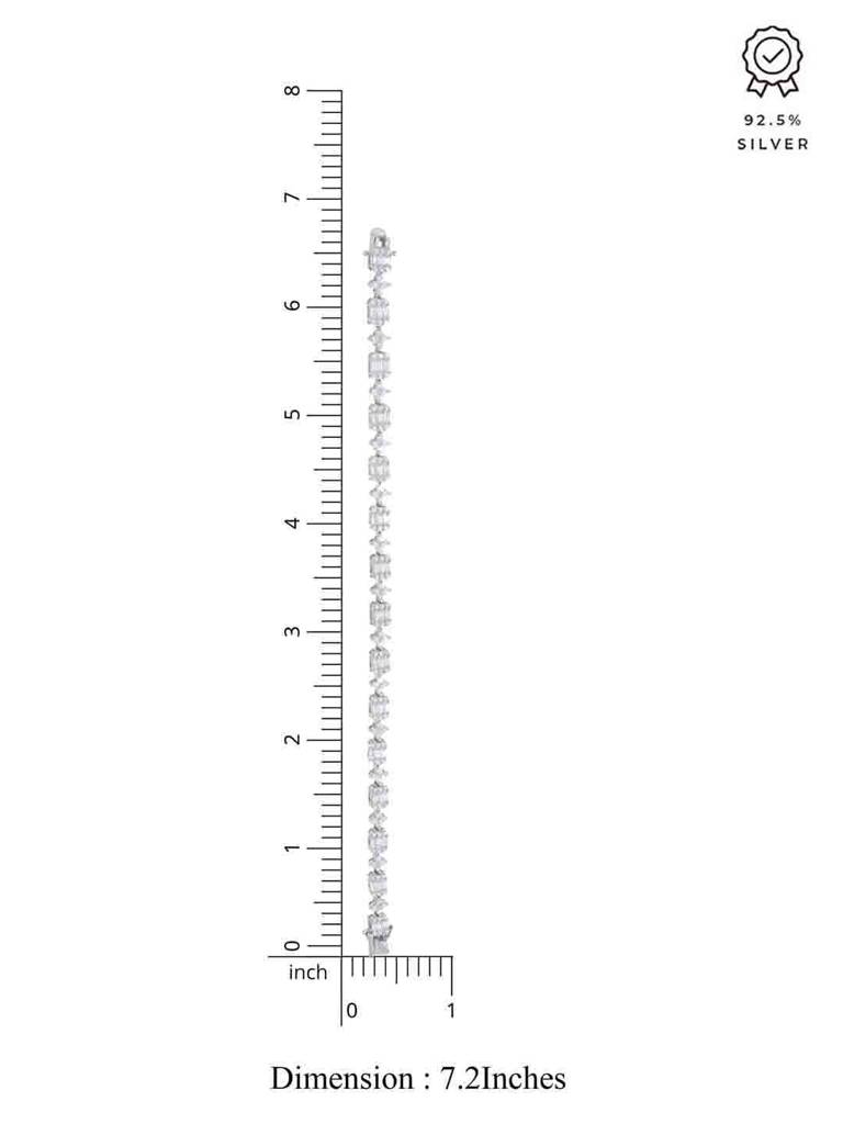 Treasure Of Baguettes Silver Tennis Bracelet : BRTN61-S-NA