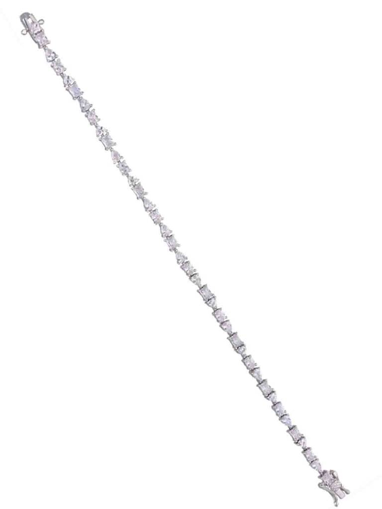 Splendid Shapes Crystals Silver Bracelet : BRTN80-S-NA
