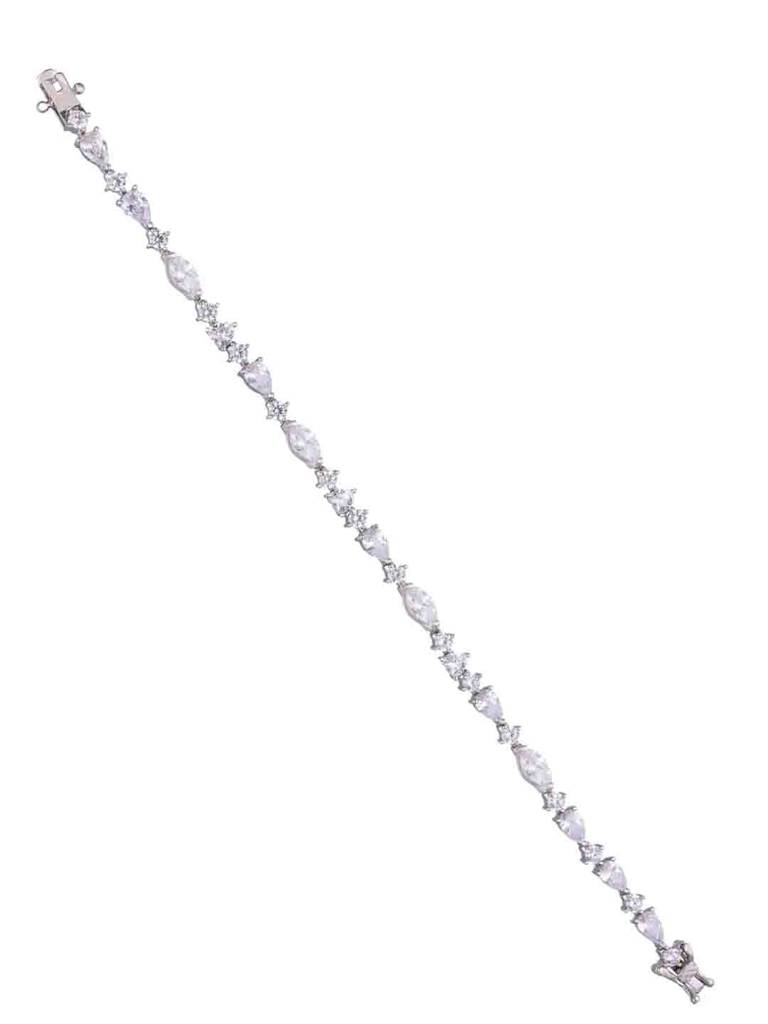 Crystal Hearts Silver Tennis Bracelet : BRTN84-S-NA