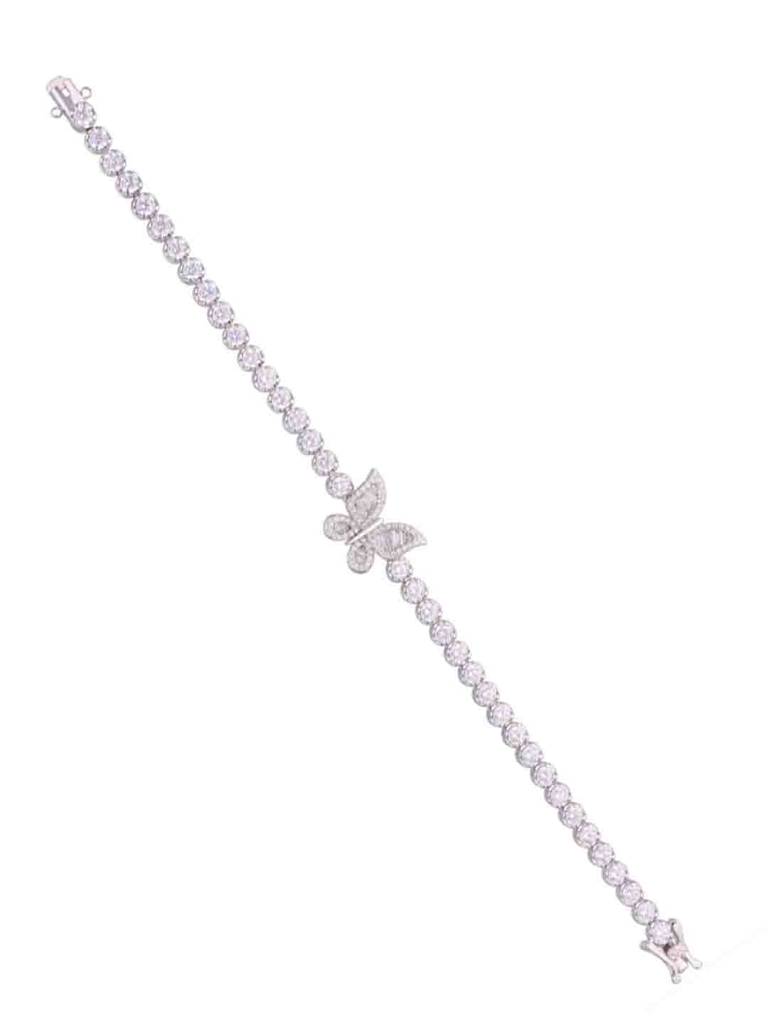 Dazzling Butterfly Silver Tennis Bracelet : BRTN88-S-NA
