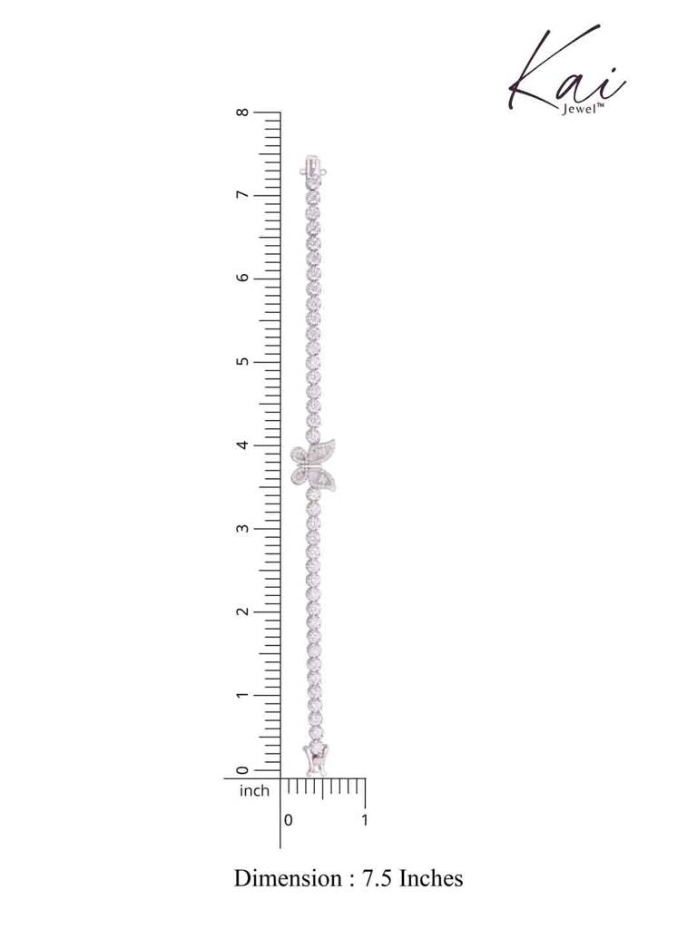 Dazzling Butterfly Silver Tennis Bracelet : BRTN88-S-NA