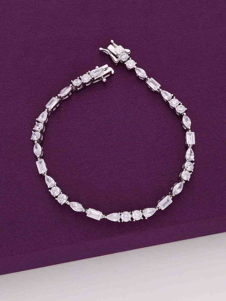 Elegant Multi Crystals Tennis Bracelet : BRTN91-S-NA