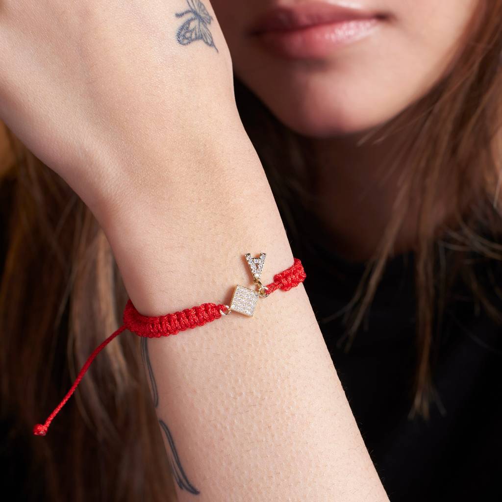 Initials Rakhi -A : BS14196-G-RED-A