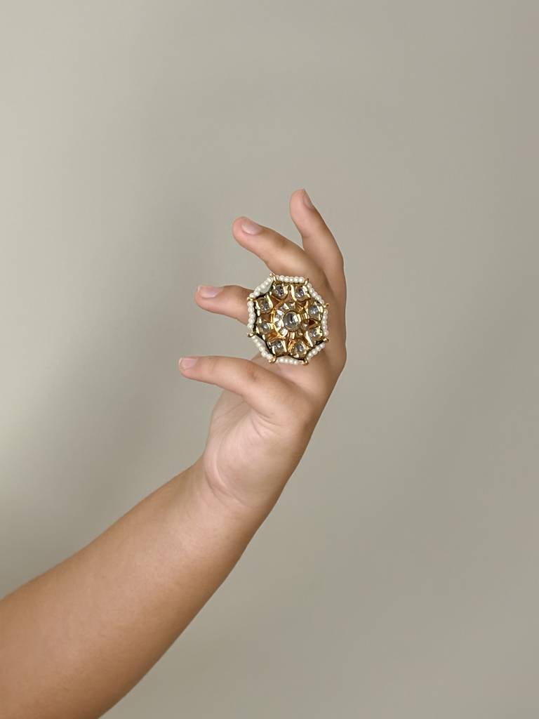 Kundan Octagon Cocktail Ring : BSJ-71