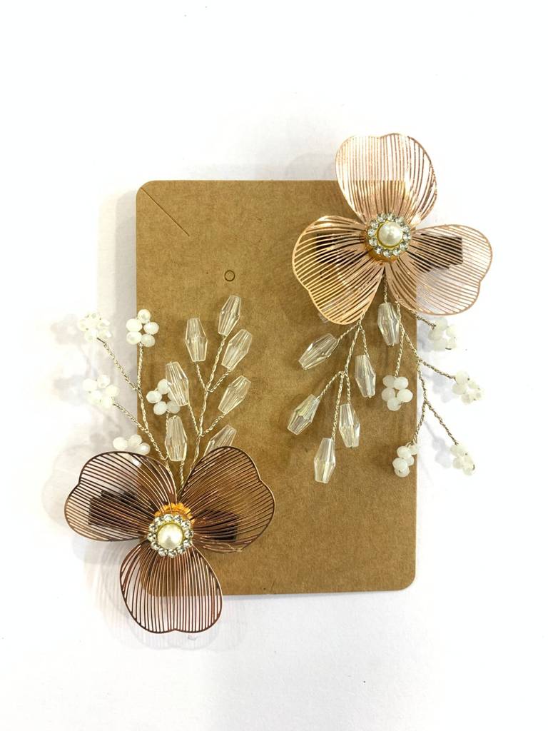 Golden Blossom Pearl Hair Clip (Set Of 2) : BSJ106