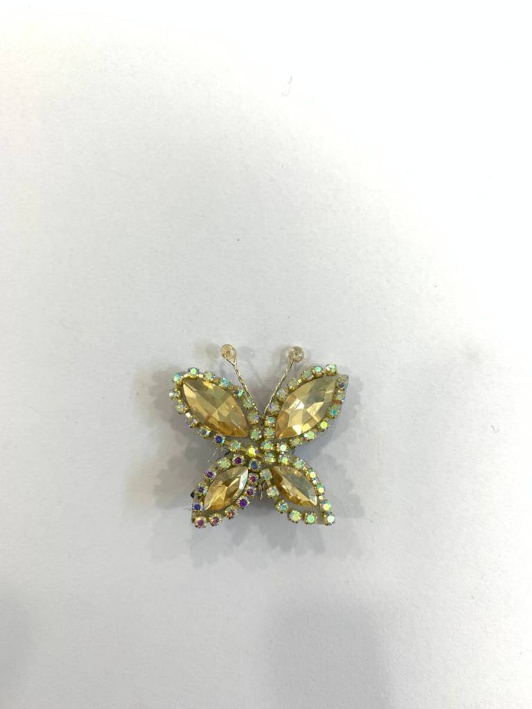 Golden Butterfly Crystal Hair Clips (Set Of 2) : BSJ108