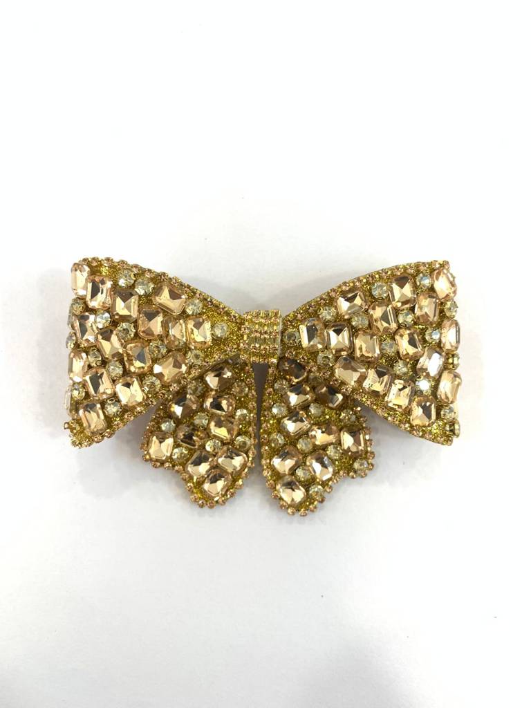 Golden Bow Crystal Hair Clip : BSJ113
