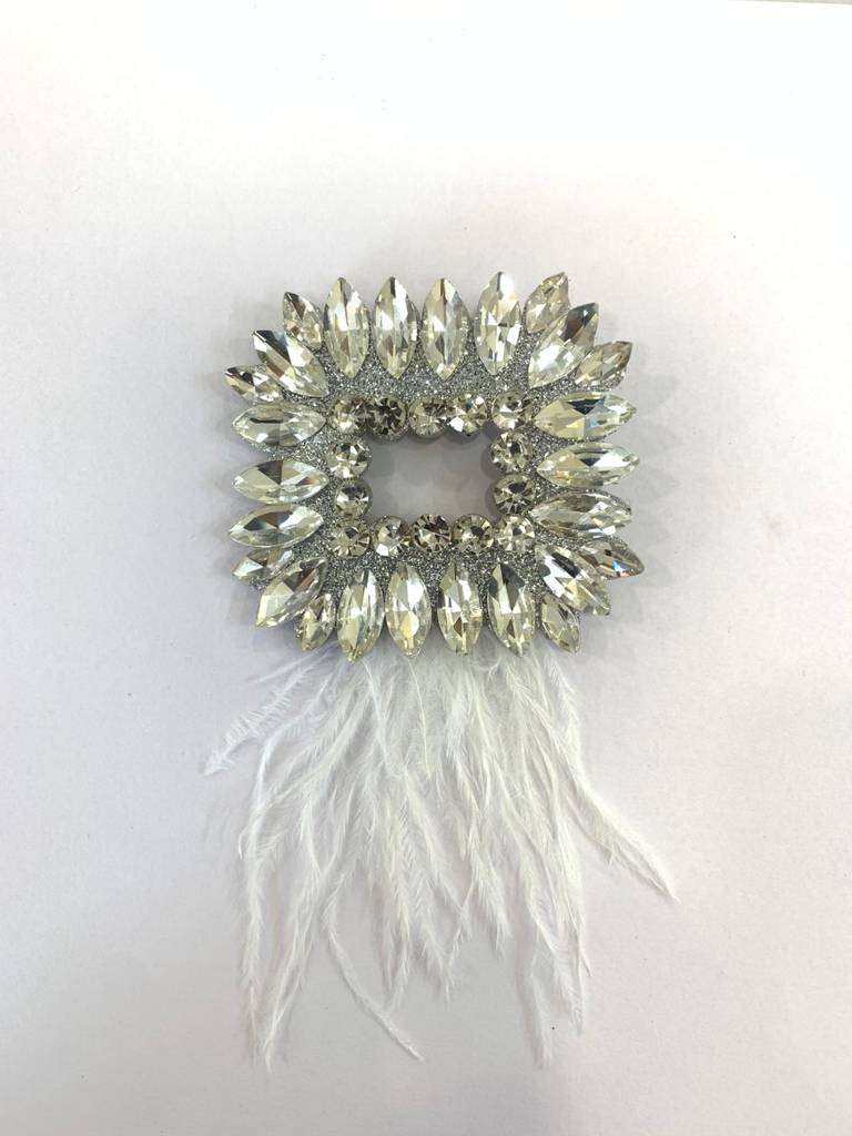 The Celestia Silver Feather Hair Clip : BSJ118