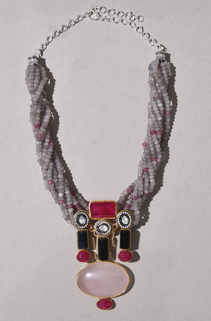 Multi Colour Bespoke Twisted Necklace