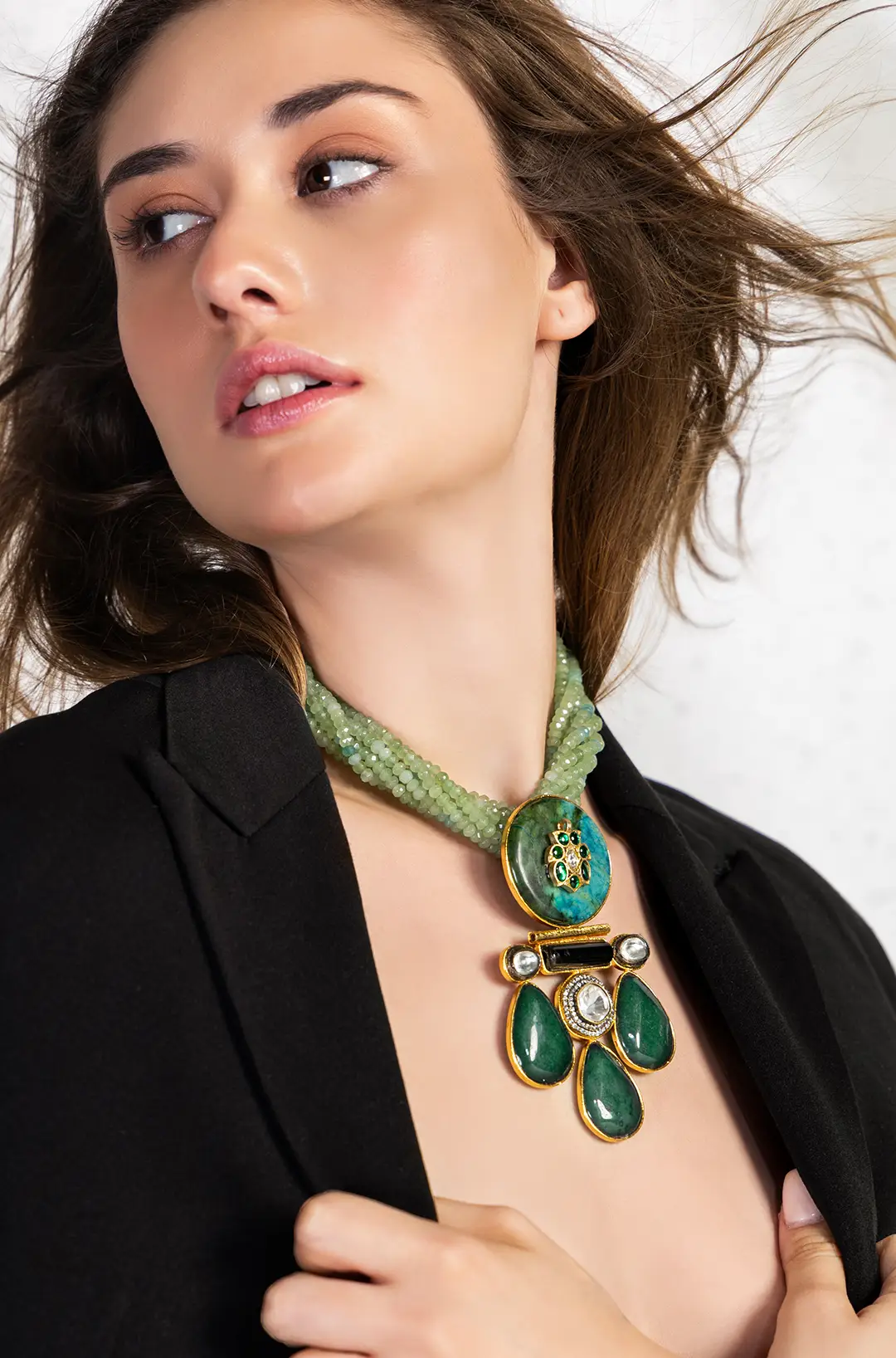 Green Bespoke Bohemian Necklace | Green Bespoke Bohemian Necklace · Eternz