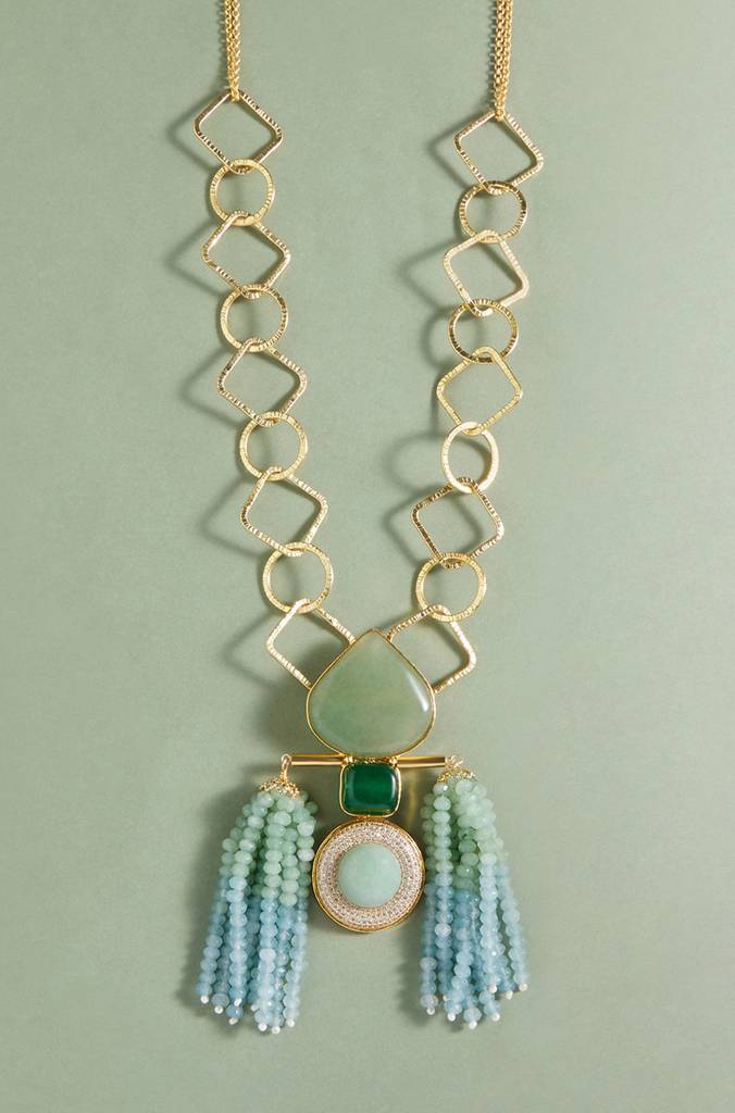 Gold Tone Bespoke Pendant Necklace