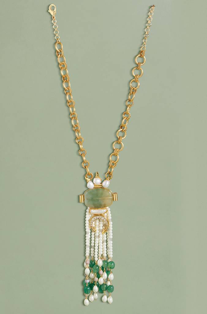 Gold Tone Tassled Bespoke Necklace