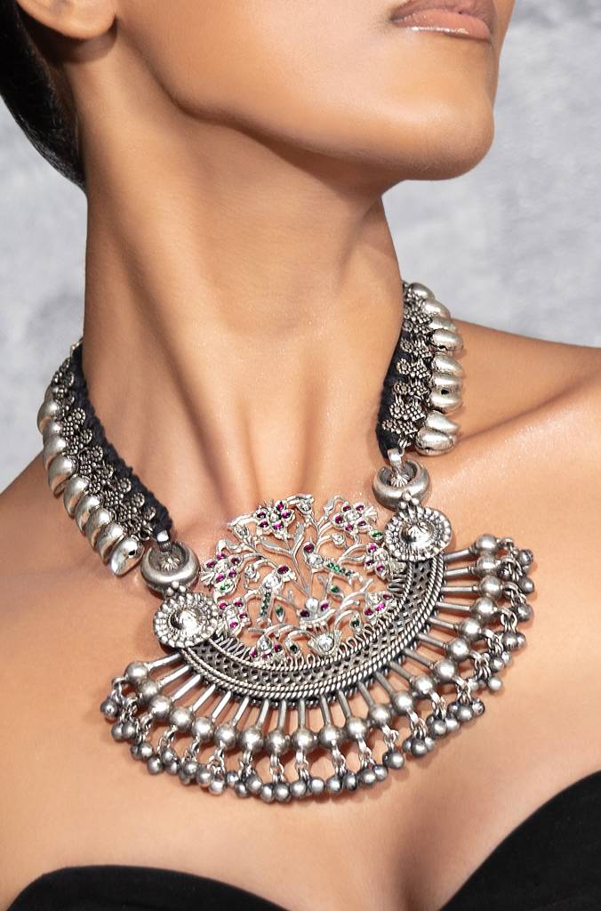 Silver Tone Bespoke Bohemian Necklace