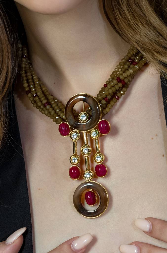 Multi Colour Bespoke Twisted Necklace