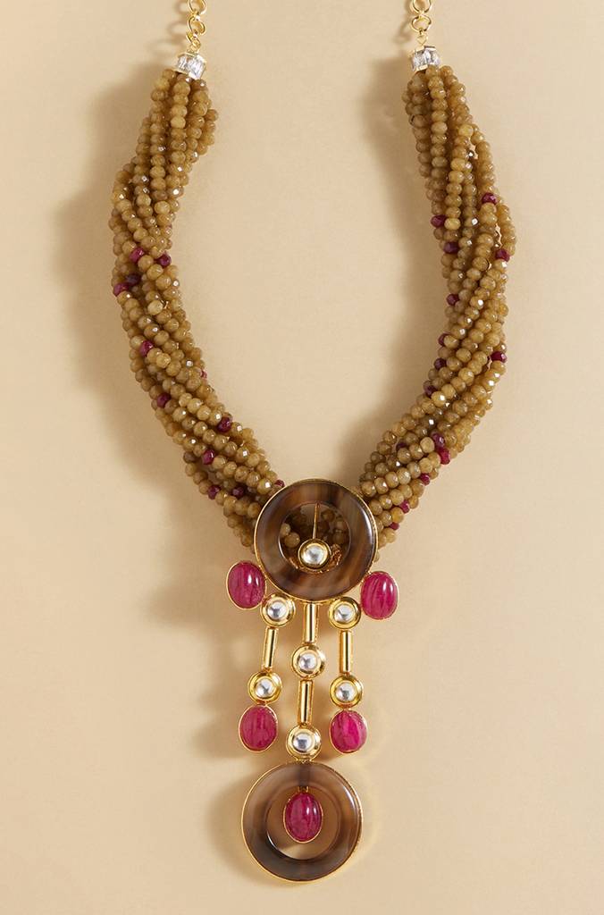 Multi Colour Bespoke Twisted Necklace