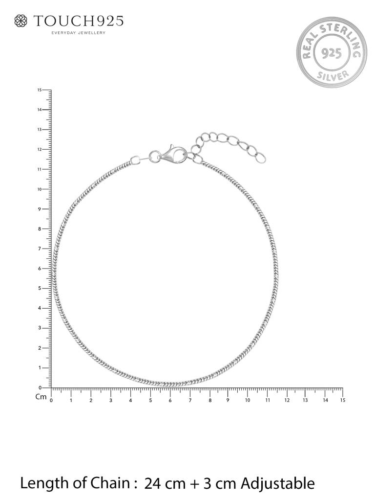 Classic Twist Silver Anklet : BSPA946