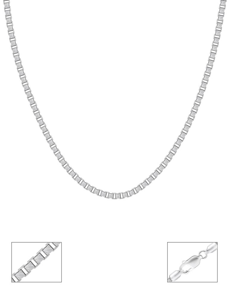 Textured Box Link Silver Chain : BUGC294