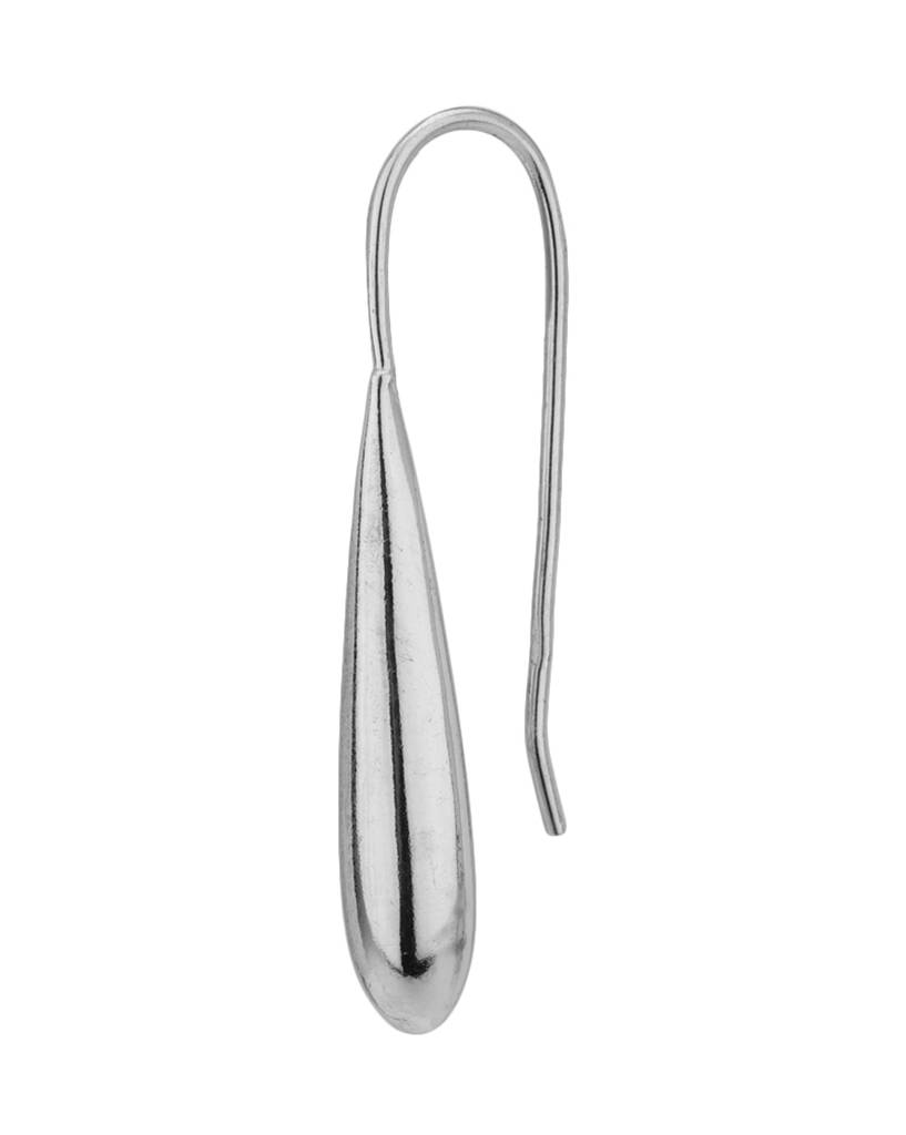 Silver-Toned Rhodium-Plated Teardrop Shaped Drop Earrings : BZ1884E