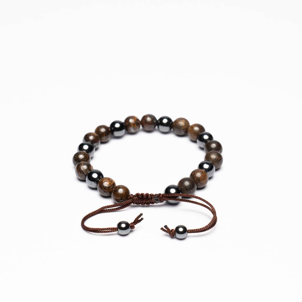 Bronz - Beaded Bracelet - Braided : BZ_BB_OS_B