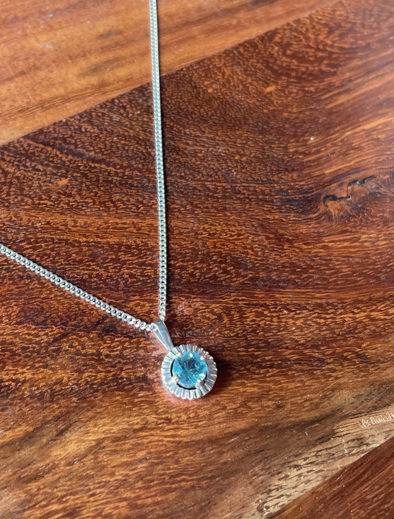 The Pendant Of Tranquility - Natural Blue Topaz Pendant : GSP-Blu