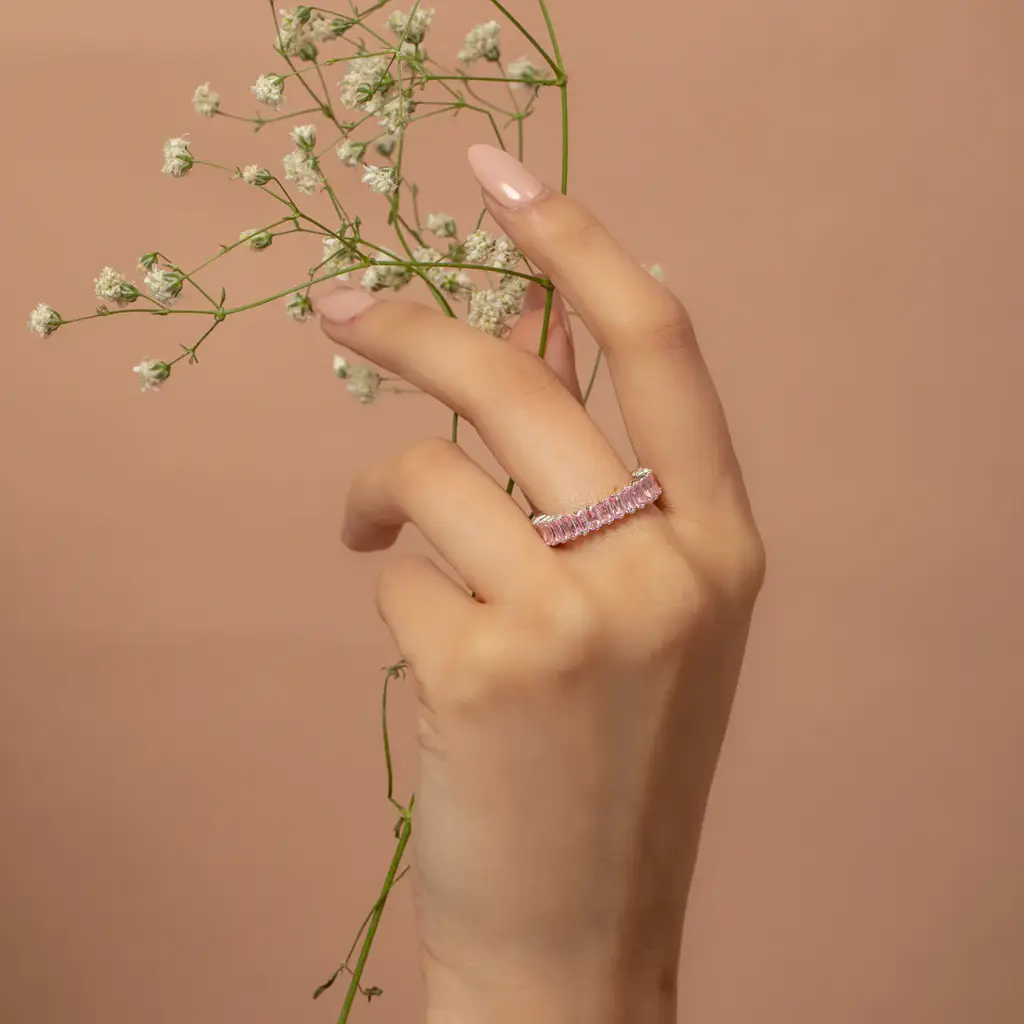 Blush Pink Baguette Ring