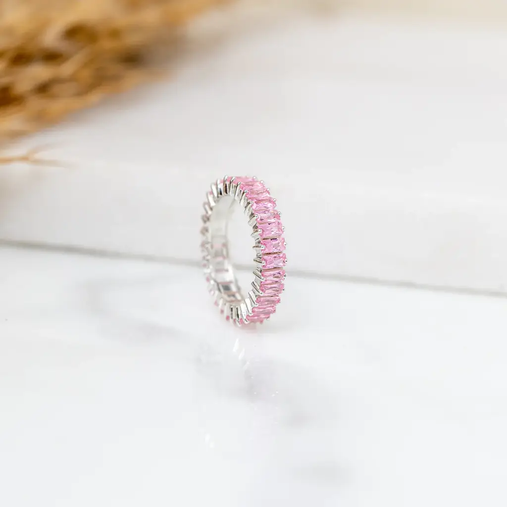 Blush Pink Baguette Ring
