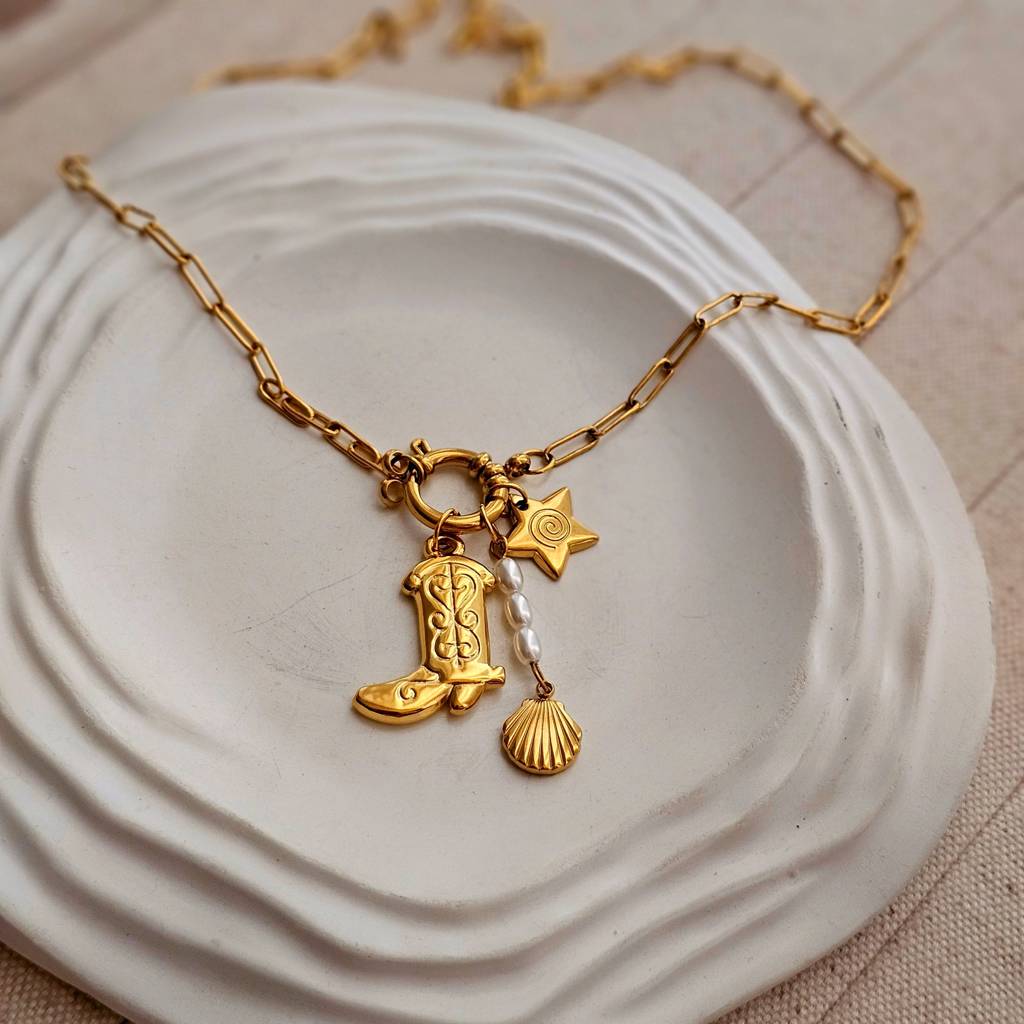 Boots Charm Lock Necklace : TAA-9999904734212-NECKLACE