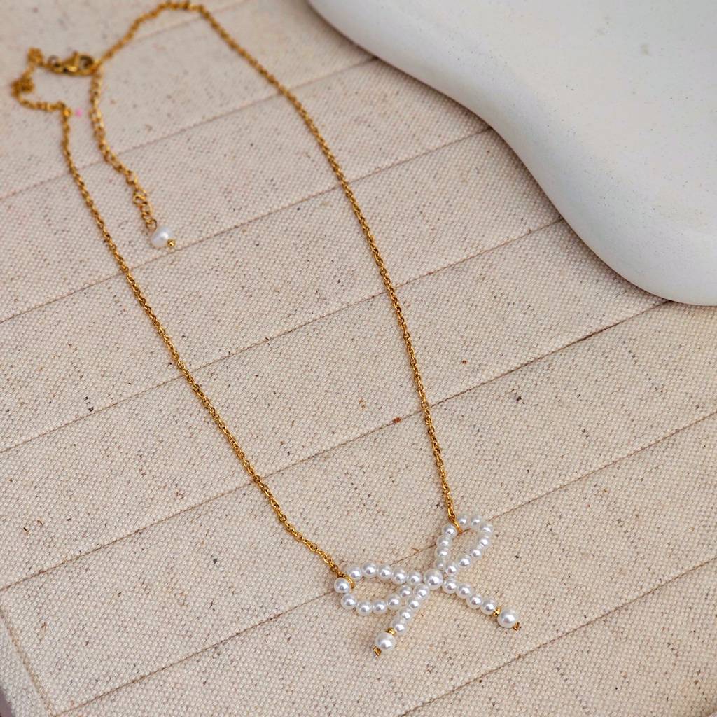 Bow Pearl Necklace : TAA-9787743764758-NECKLACE