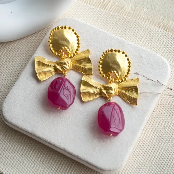 Bowknot Chunky Dangling Earrings : E465