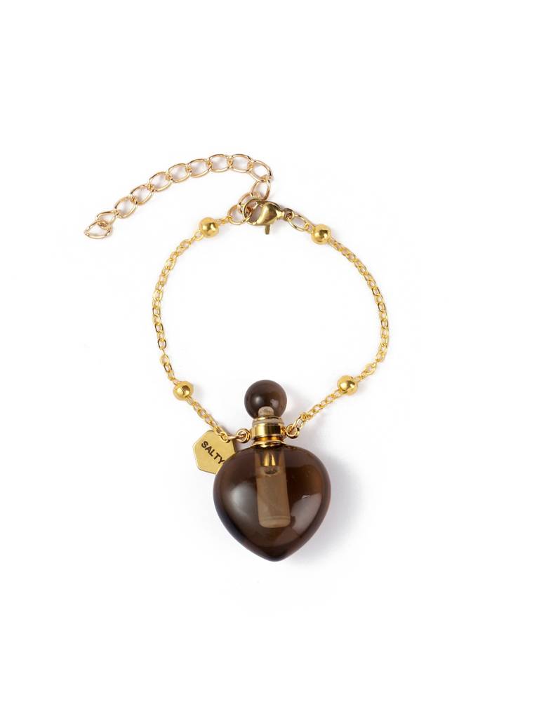 Quartz Perfume Bottle Charm Bracelet For Women & Girls : C-4319-G-BRN