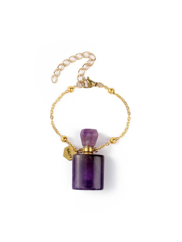 Sugilite Perfume Bottle Charm Bracelet For Women & Girls : C-4320-G-PPL