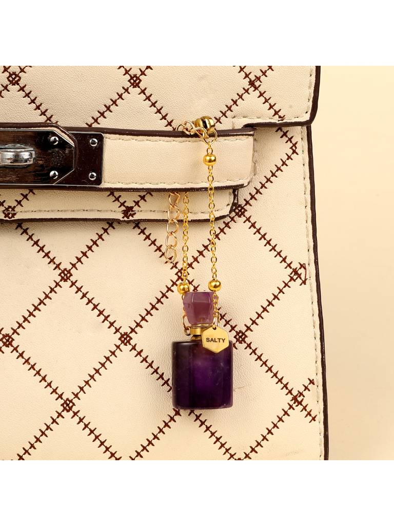 Sugilite Perfume Bottle Charm Bracelet For Women & Girls : C-4320-G-PPL
