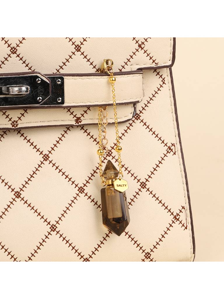 Shungite Perfume Bottle Charm Bracelet For Women & Girls : C-4322-G-BLK