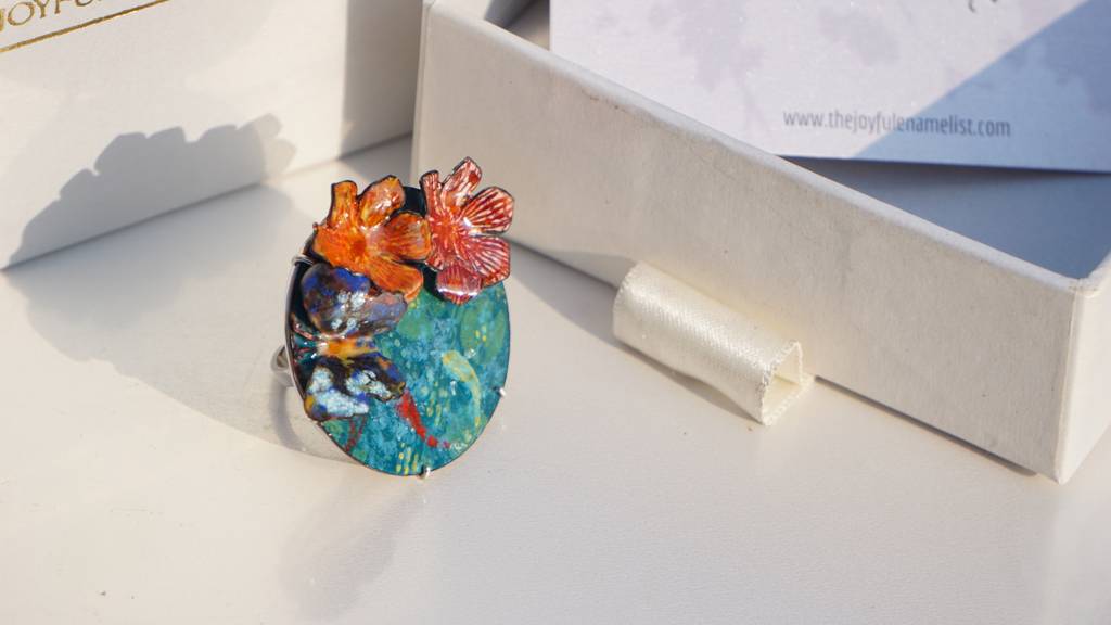 Garden Pond Enamel Ring : TJE50001R