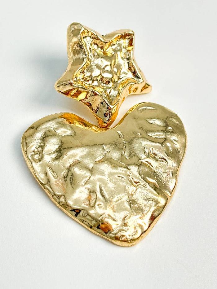 French Lovers Vintage Heart Earrings : E0019