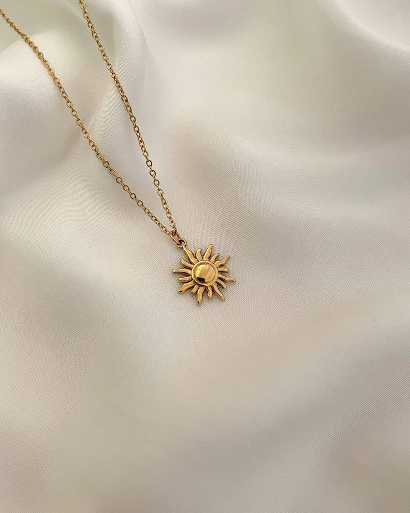 18K Gold Plated Sun Necklace, Surya : N70
