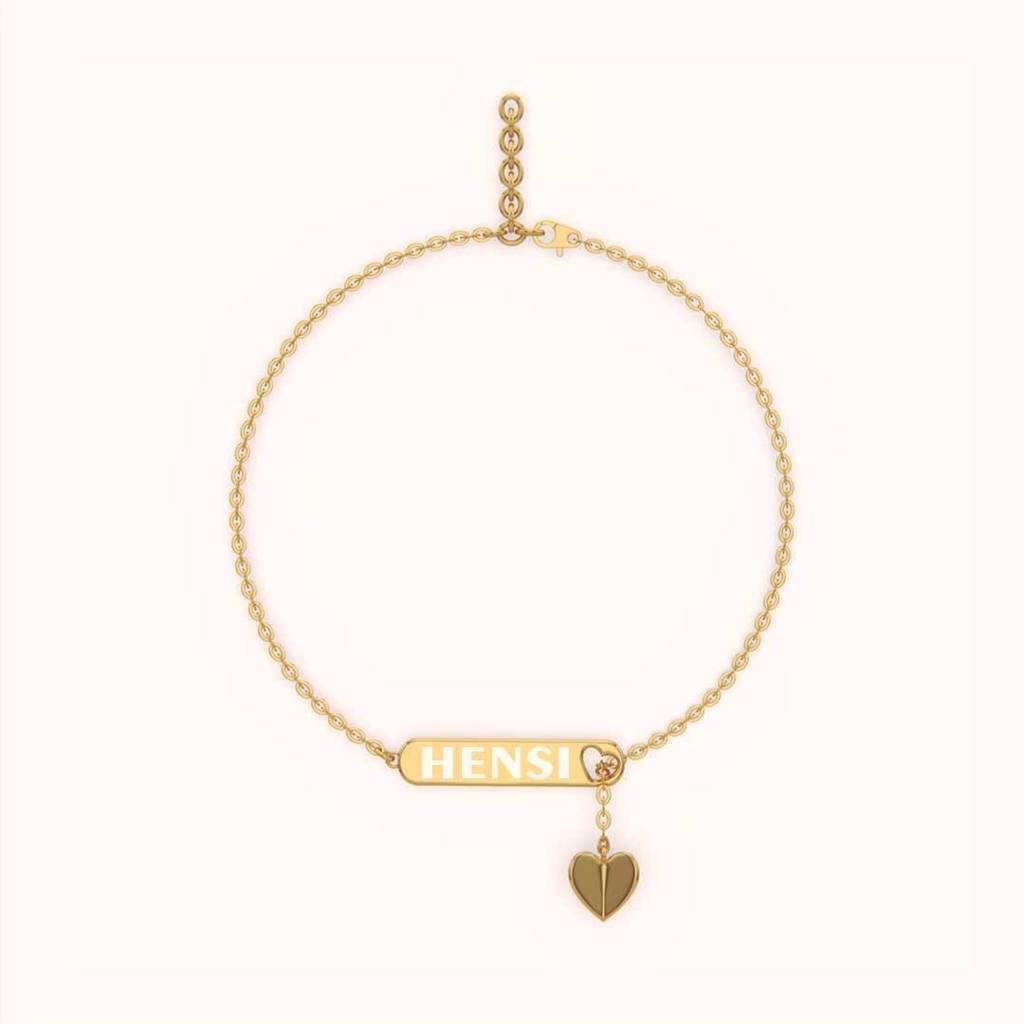 18K Gold Vermeil Personalized Bar Bracelet : KBN0009-Gold