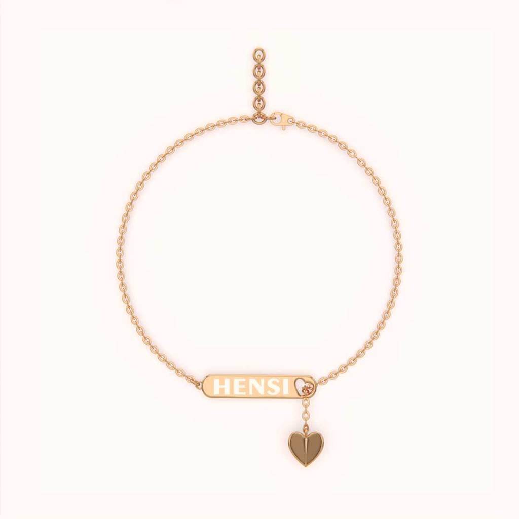 18K Gold Vermeil Personalized Bar Bracelet : KBN0009
