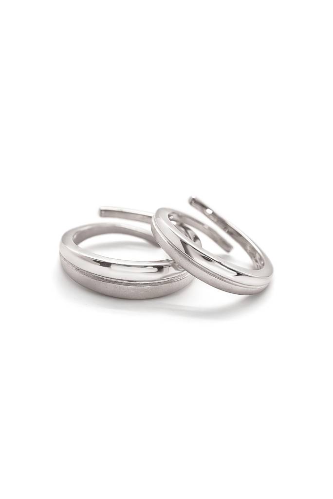 Silberry 925 Sterling Silver Love Band Couple Rings : CB13