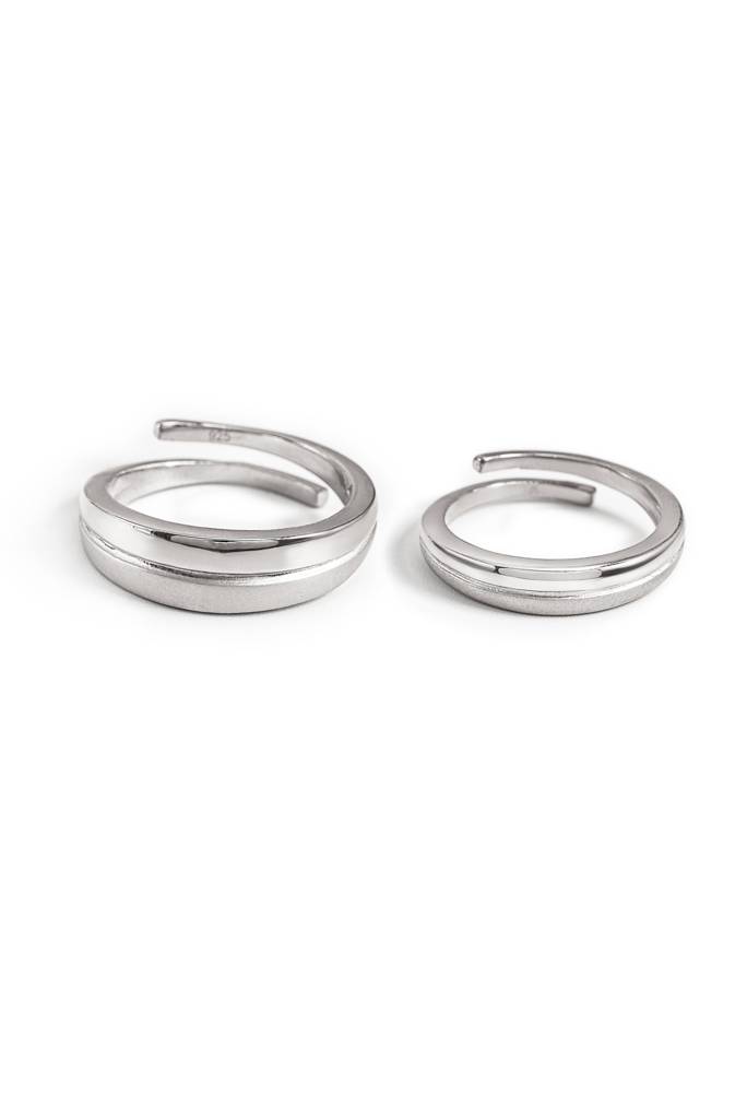 Silberry 925 Sterling Silver Love Band Couple Rings : CB13